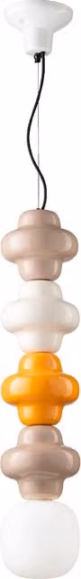 Lampada a sospensione Ferroluce Copacabana in ceramica multicolor con 4 moduli e attacco E14