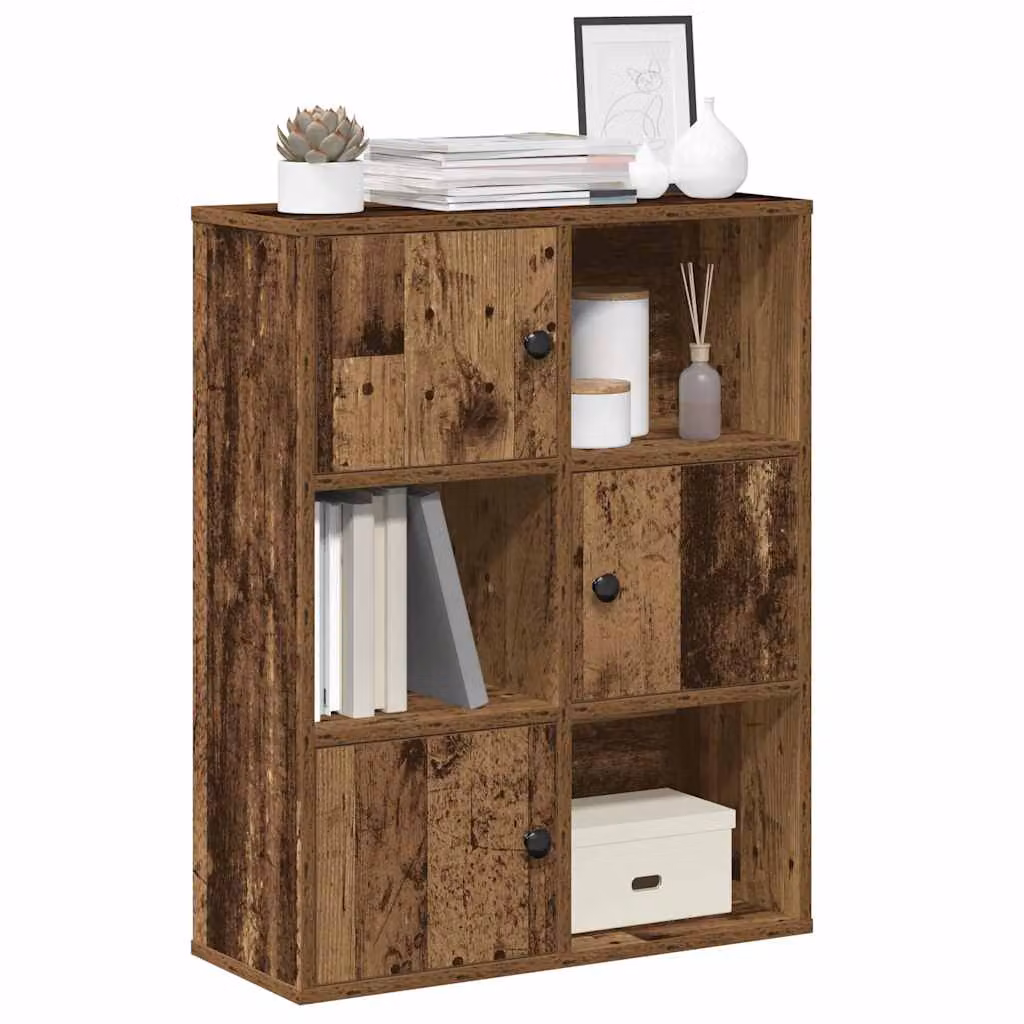 Libreria vidaXL in Legno Vecchio Marrone con Pannello Posteriore L: 60 cm, P: 24 cm, H: 76,5 cm