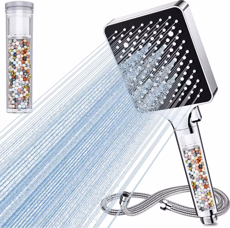 Doccia a soffitto, 1,5 metri, 6 getti, a risparmio idrico, anticalcare, per bagno