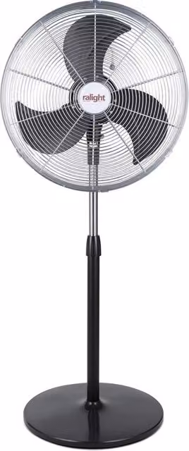 Ventilatore a piantana Ralight in metallo argento con funzione oscillazione, diametro 45 cm