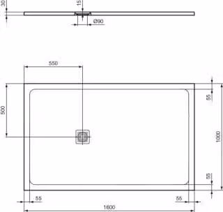IDEAL STANDARD T5610FR Piatto doccia rettangolare Ultra Flat S +