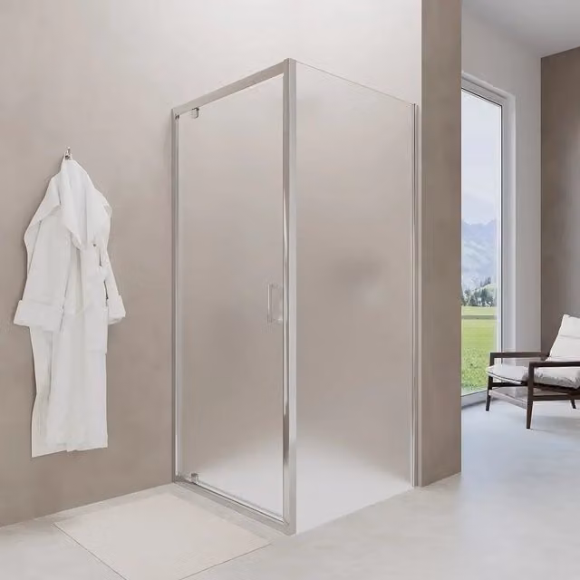 Box doccia 90x70 cm angolare apertura a battente vetro 6mm opaco | Apulia