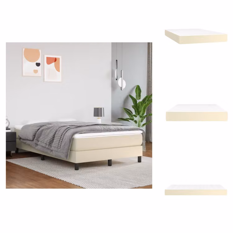 vidaXL Materasso a molle insacchettate color crema 120x200x20 cm in Pelle finta -  Materassi