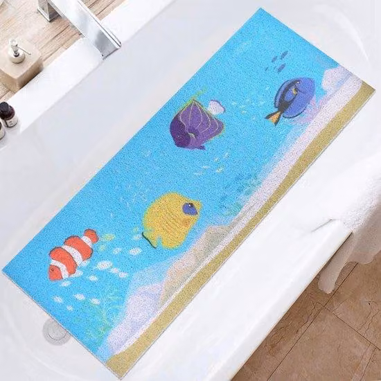 Tappetino antiscivolo per bambini, marca Famanu, dimensioni 100 x 40 cm, superficie morbida e confortevole con fori di drenaggio - realizzato in PVC tipo spugna