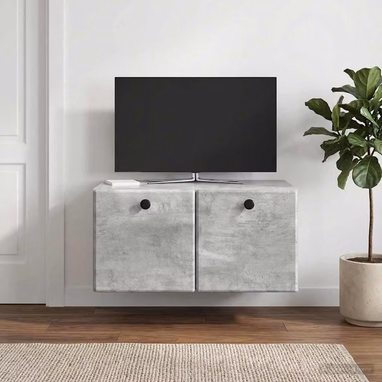 vidaXL Mobile Porta TV da Muro Moderno Grigio L: 59,5 cm, P: 41 cm, H: 30 cm