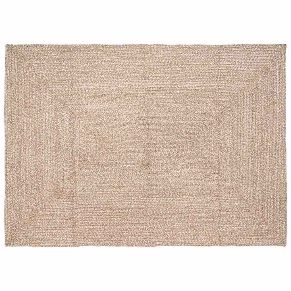 Tappeto da area vidaXL in juta moderno, lavabile, bianco e beige, L 240 cm x P 340 cm