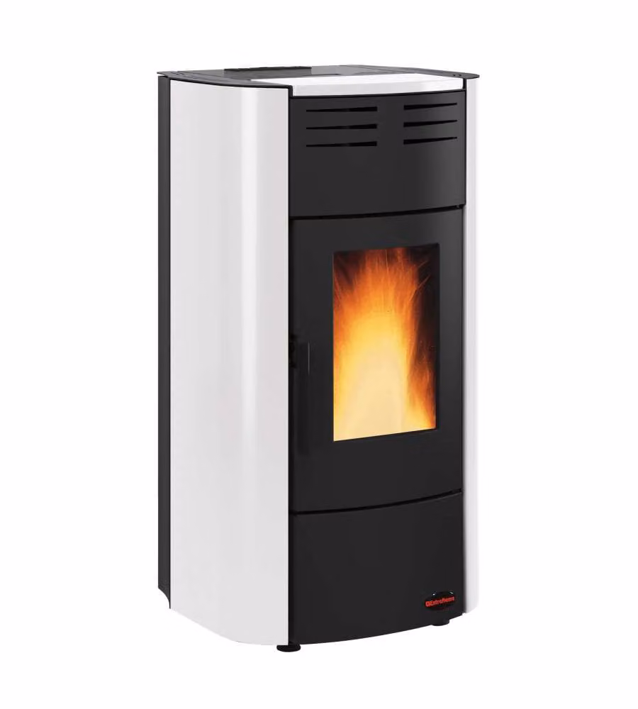 Termostufa a Pellet Idro Ventilata Extraflame Raffaella Bianca 19 kW in Metallo L: 117,6 cm, P: 63,3 cm, H: 62,6 cm – 1
