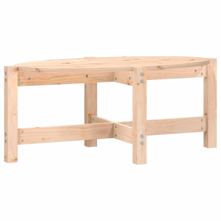 Tavolino da Salotto 87x48x35 cm in Legno Massello di Pino