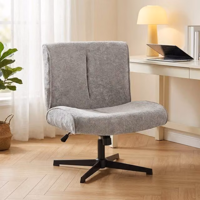 Poltrona girevole in velluto grigio con regolazione altezza ¨C Xylo ¨C Soggiorno ufficio relax