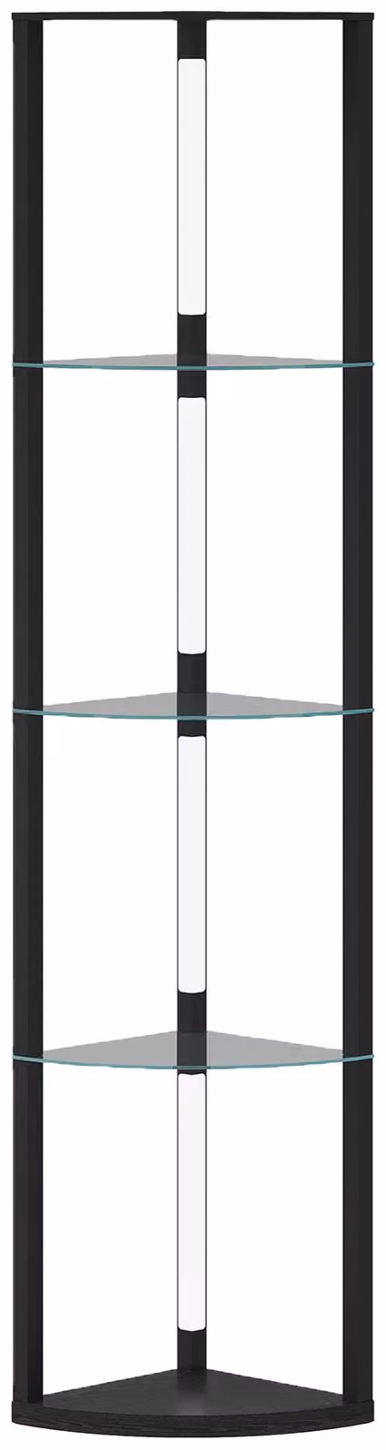 Lampada da terra a LED con ripiani in vetro e 3 livelli di luminosità | Colore: Nero | Dimensioni: 41,5 x 29,5 x 162 cm