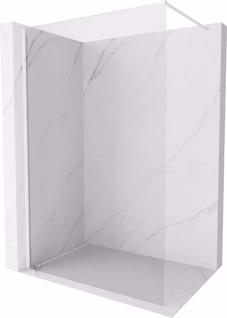 Mexen Kioto-X parete doccia Walk-in 160 x 200 cm, trasparente 10 mm, bianca - 800-160-101-20-00-X
