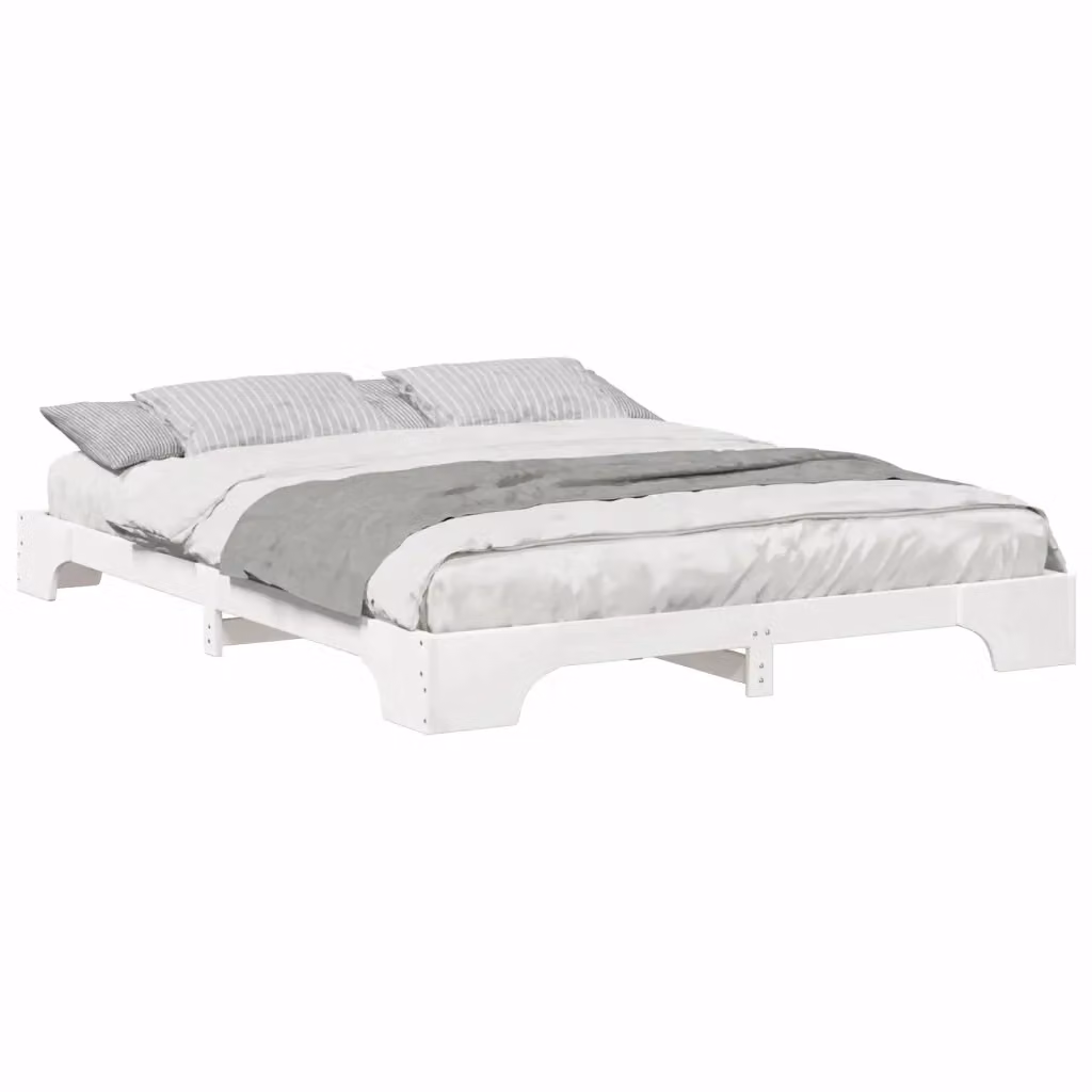 Struttura del letto moderna vidaXL in pino massello bianco L/P/H: 200 x 167 x 227 cm – 2