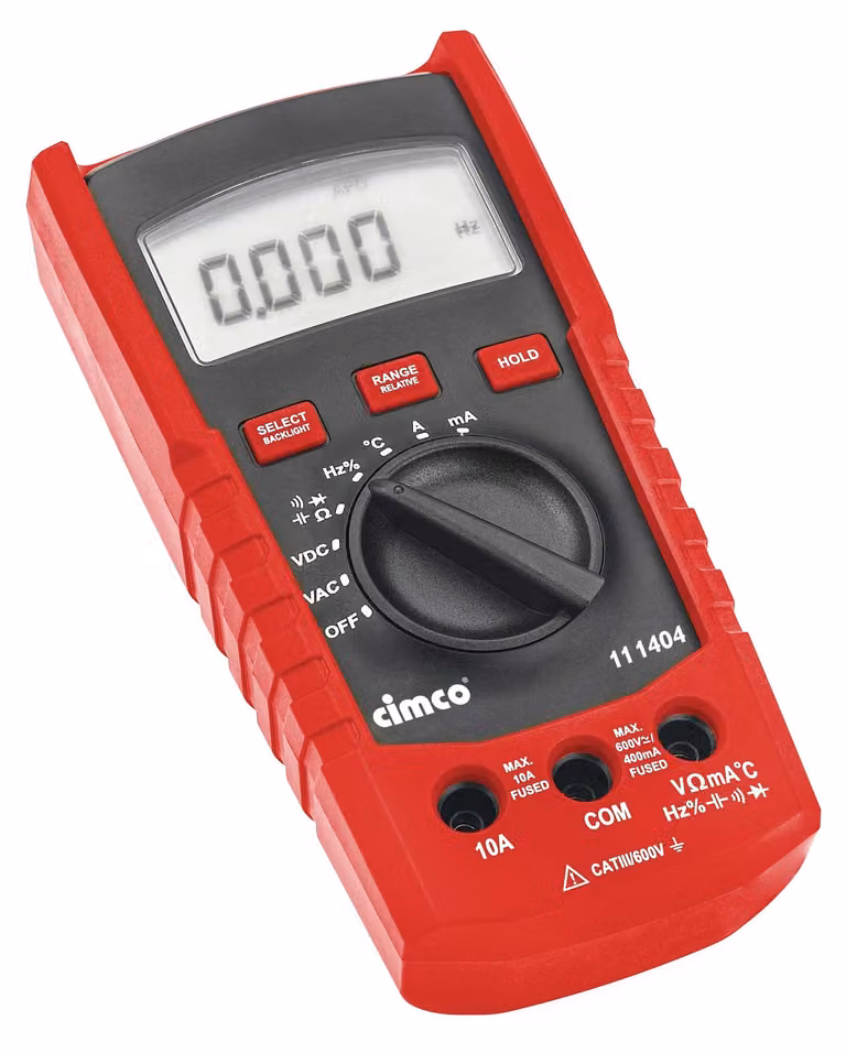 Multimetro digitale Cimco, automatico, con selezione automatica della portata (600 V), 1 pz.
