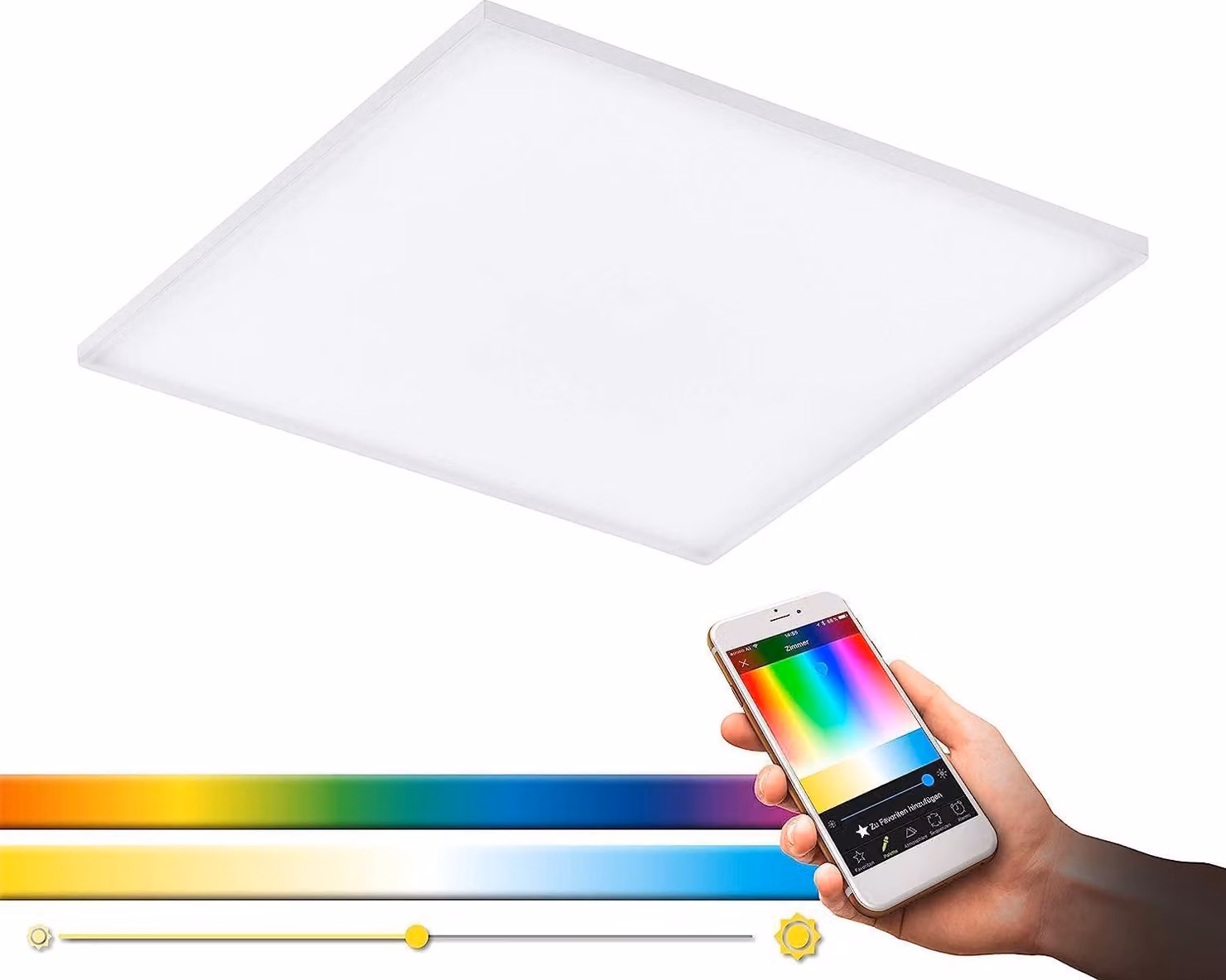 Plafoniera a LED Crosslink TURCONA-C bianco L:59,5 cm L:59,5 cm H:6 cm dimmerabile 2700-6500K con funzione Connect