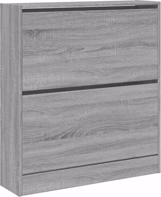 Scarpiera mobile contenitore moderna in MDF per ingresso, corridoio o soggiorno, finitura Sonoma grigio, L: 80 cm, P: 21 cm, H: 87,5 cm