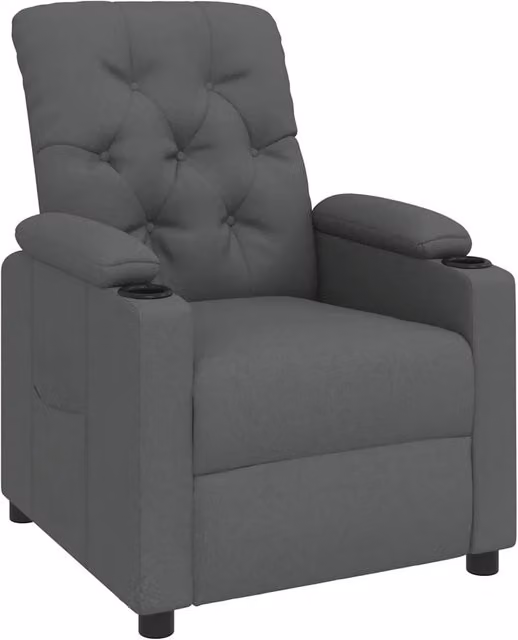 Poltrona | Sedia Relax Reclinabile in Tessuto Grigio Scuro