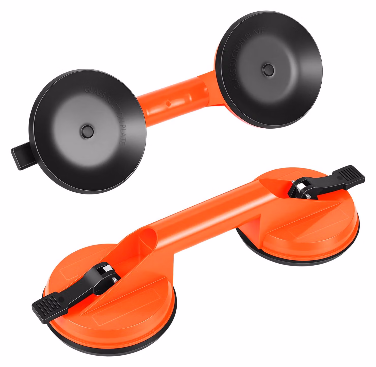 Aspiratore a vuoto - Ventosa con manico in alluminio - Elevata capacità di carico - Adatto per vetro, granito, piastrelle, metallo e pannelli di legno - Arancione
