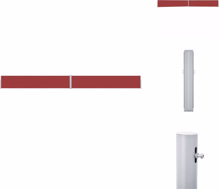 vidaXL Tenda laterale estensibile 170x1200 cm rosso - Ombrelloni e tende da sole