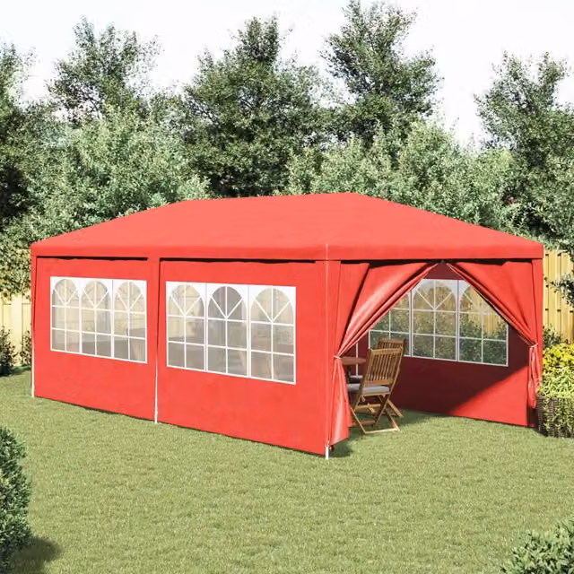 Tenda da festa Party rossa in PE e acciaio L/P/H: 600 x 300 x 255 cm – 1
