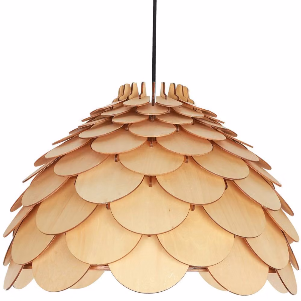 Lampada a sospensione Burgo in legno chiaro, 1xE27x60W, dimensioni: 120x50x50 cm, IP20, Light Prestige