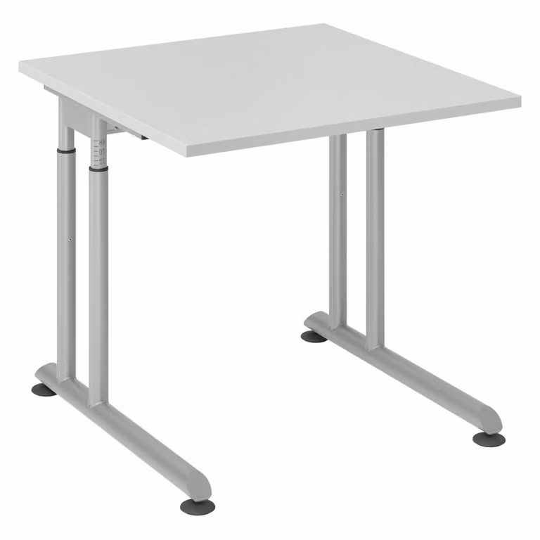 HAMMERBACHER ZS08 höhenverstellbarer Schreibtisch grau quadratisch