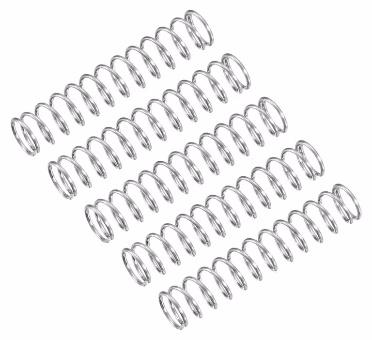 Molle a compression, confezione da 5, acciaio inossidabile 304, 6x0,6x30 mm, colore argento