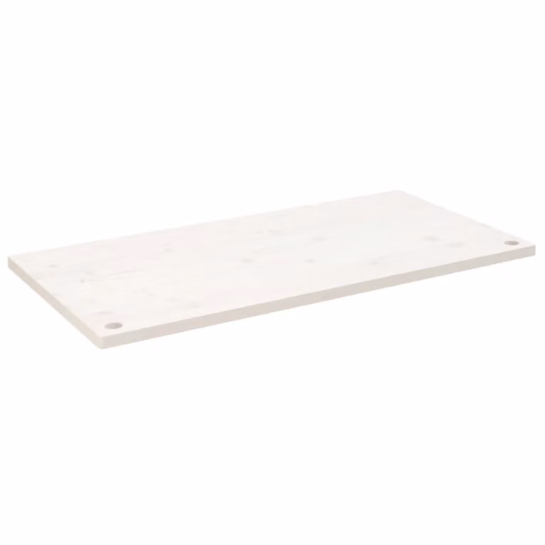 Piano Scrivania Bianco 100x50x2,5 cm in Legno Massello di Pino