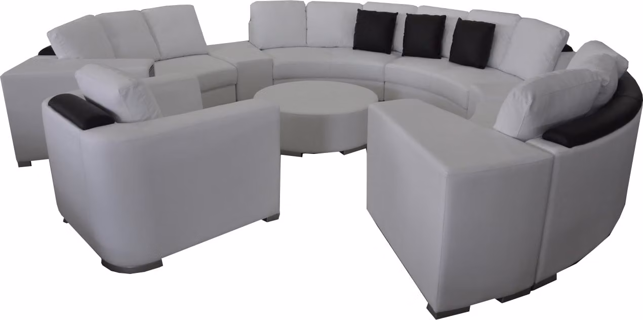 Runde Eck Sofa Couch XXL Big Rund Couchen Wohnlandschaft U-Form Rund Polster
