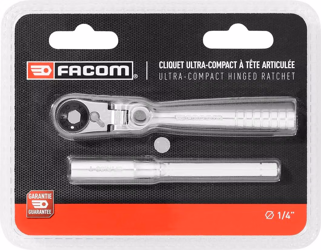 Facom Umschaltknarre 1/4Z kompakt, 180G-Kopf