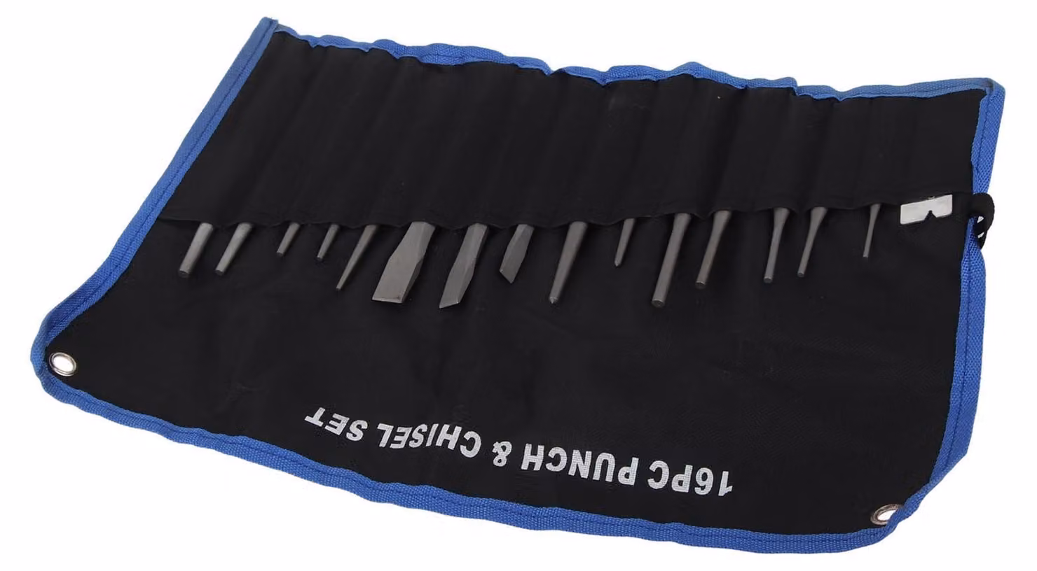 Set di 16 utensili per percussioni in acciaio, trattati termicamente e resistenti alla corrosione