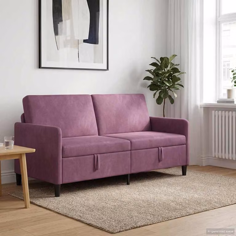 vidaXL Divano Moderno con Contenitore Sollevabile Viola L: 172 cm, P: 78 cm, H: 87 cm