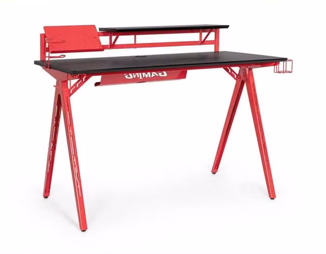 Scrivania Gaming Bizzotto Rosso e Nero L: 135,5 cm