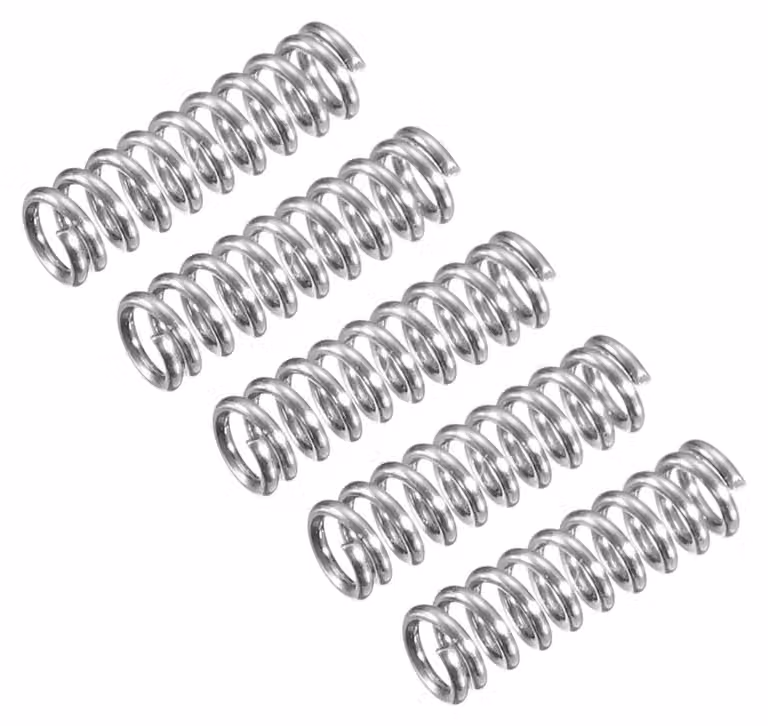 Molle a compression, 5 pezzi, acciaio inossidabile 304, dimensioni 3x0,5x10 mm, colore argento
