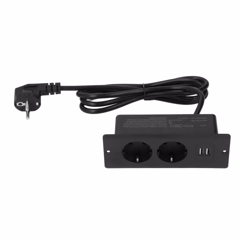Presa integrata, 2 porte USB 2-10 A, presa da tavolo integrata nell'hub di alimentazione da tavolo con cavo da 1,5 m