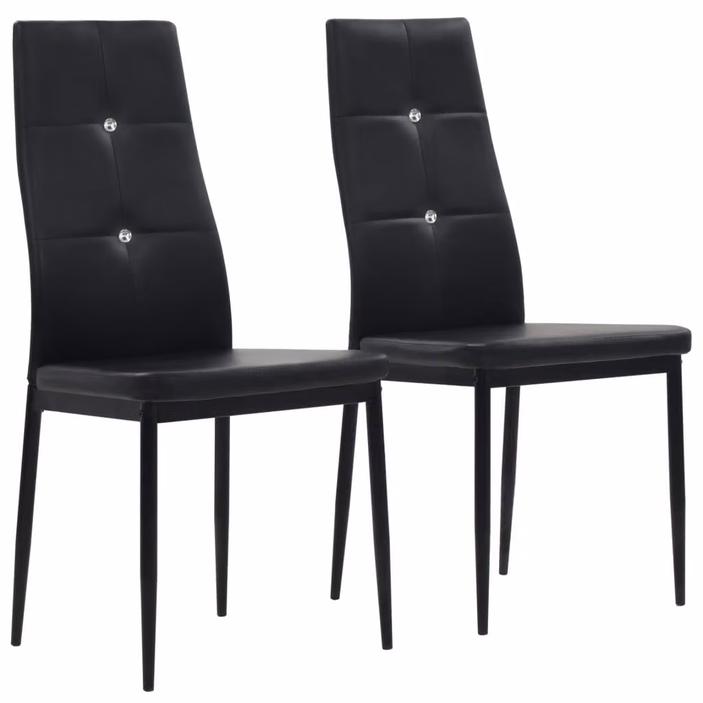 vidaXL Sedie per sala da pranzo 2 pezzi in Pelle finta nera