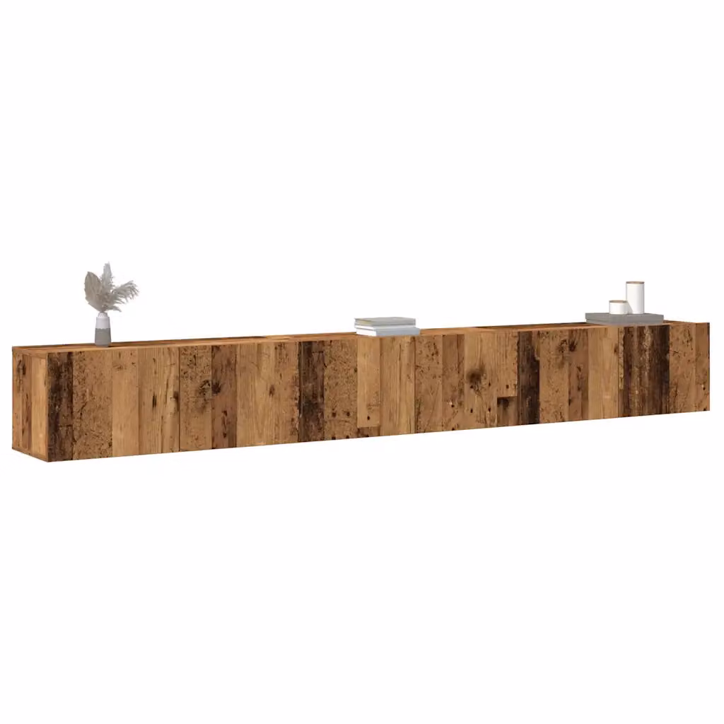 Set Mobile TV da Parete vidaXL in 3 Pezzi, Stile Classico in Legno Antico Marrone, L/P/H: 80 x 30 x 30 cm