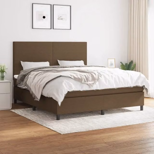 Letto Ibrido con Giroletto a Molle e Materasso vidaXL, Marrone e Bianco, L/P: 180 x 200 cm