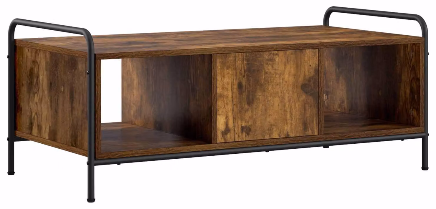 Tavolino da caffè in legno impiallacciato effetto noce, dimensioni 99,5 x 49 x 41 cm