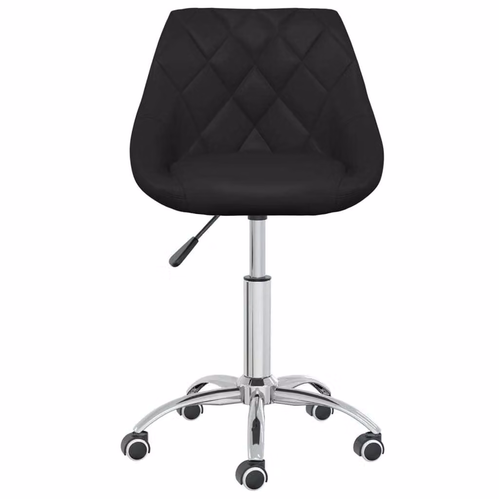 vidaXL Sedia da pranzo girevole in Pelle finta nera