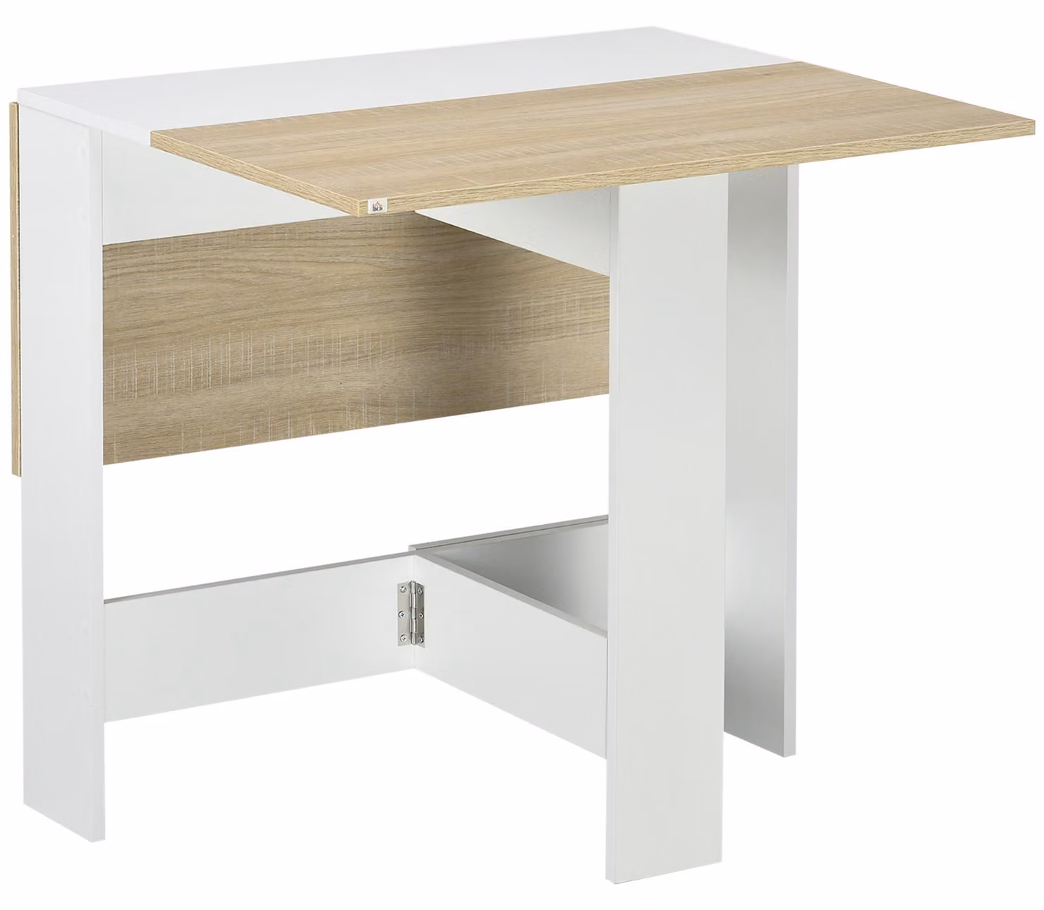 HOMCOM Tavolo Da Pranzo Design Moderno Pieghevole Legno 103¡Á76¡Á73.5cm Rovere Bianco