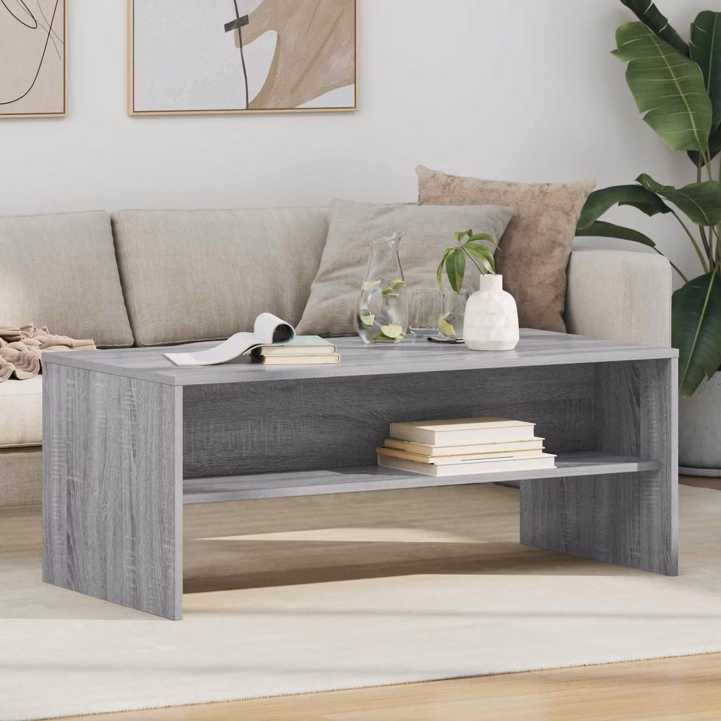 Maison Exclusive - Tavolino Sonoma grigio, 100 x 50 x 40 cm, realizzato in legno composito