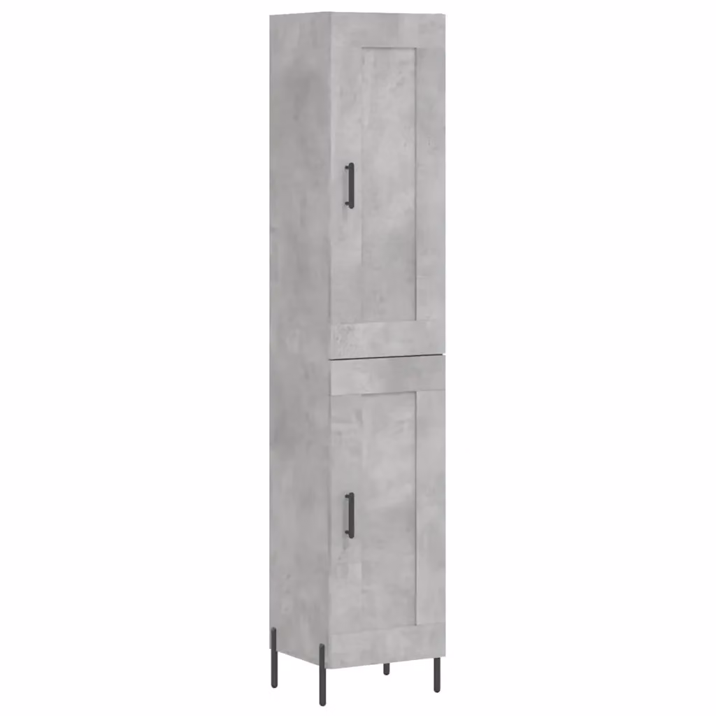 Credenza Buffet Design Mania Grigio Cemento in Legno e Metallo per Cucina e Sala da Pranzo L/P/H: 34.5 x 34 x 180 cm – 2