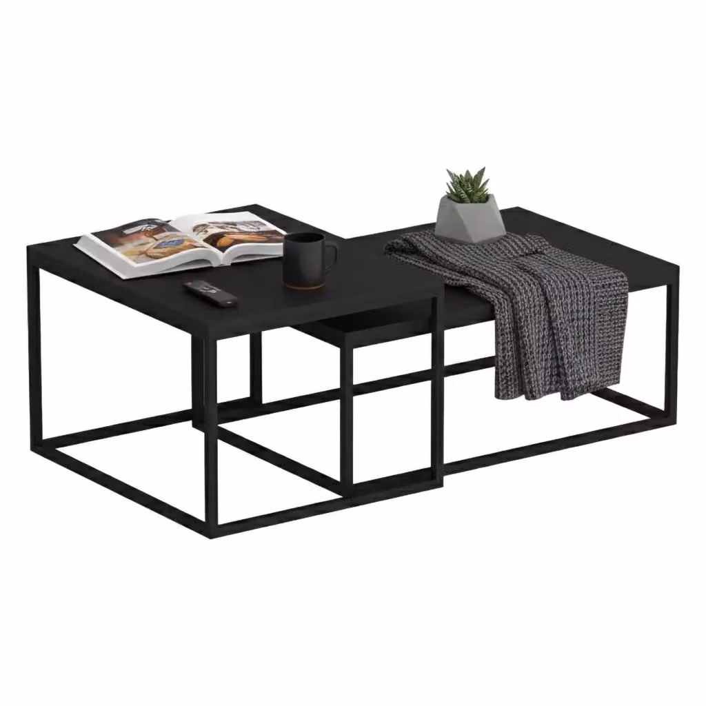 Tavolino da salotto Liro DMORA nero con piano rettangolare L/P/H: 72 x 37 x 45 cm – 2