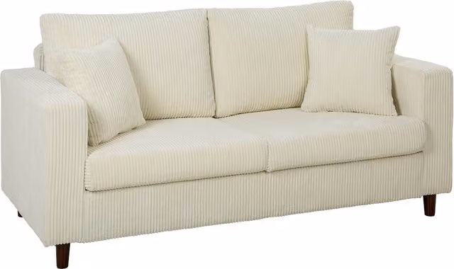 Divano 2 posti HOMCOM in velluto a coste beige con seduta ampia, Larghezza: 170 cm