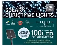 Filo Verde Mercury con 100 luci LED Bianco freddo ricaricabile e 8 giochi di luce