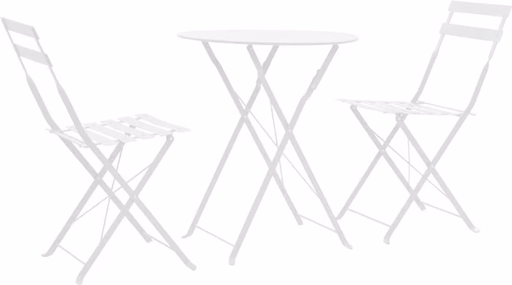 Maison Exclusive - Set da bistrot 3 pezzi in acciaio bianco