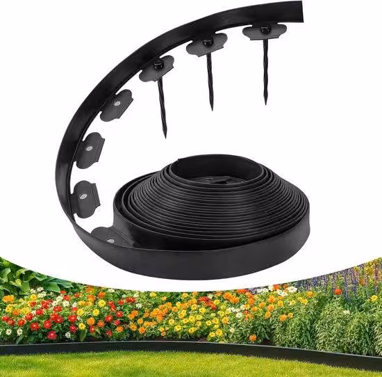 Bordo flessibile per giardino 1,5 pollici x 33FT - 50 Stifte inclusi - kit di installazione senza scavo per prati, aiuole e vialetti