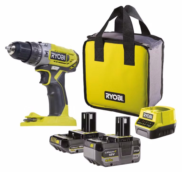 Avvitatore a percussione a batteria Ryobi One+ RPD18X-242S 18 V con 2 batterie e caricabatteria