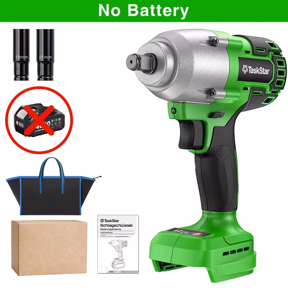 Avvitatore a impulsi - Avvitatore a impulsi a batteria - 1300 Nm - Motore brushless - 18 V - Attacco quadrato da 1,27 cm - Senza batteria