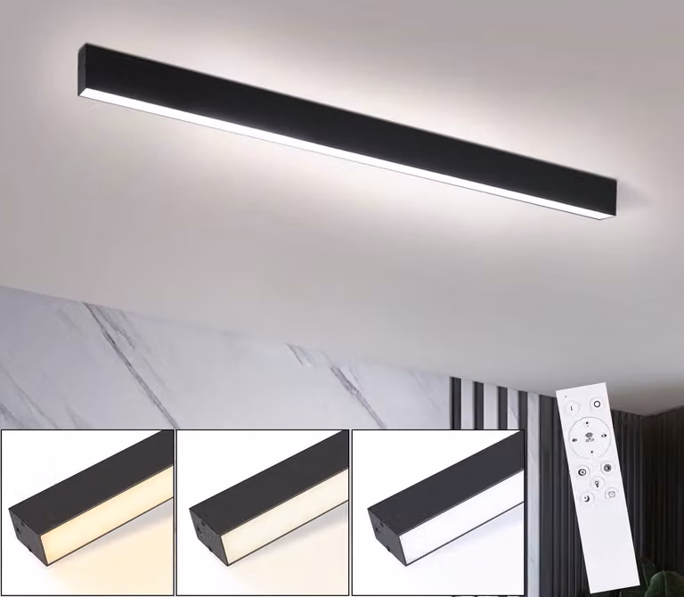 ZMH LED plafoniera soffitto soggiorno 25W moderna plafoniera nera 80CM dimmerabile con telecomando per camera da letto cucina ufficio sala da pranzo